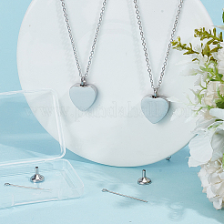 2 collana con ciondolo a forma di cuore in acciaio inossidabile per bara cineraria&nbsp;NJEW-CN0001-25