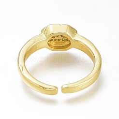 Латунные микро проложить манжеты кольца кубического циркония&nbsp;RJEW-N031-21B-G