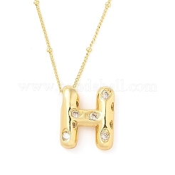 Ожерелья с подвесками из латуни с прозрачным кубическим цирконием NJEW-Z038-01G-H