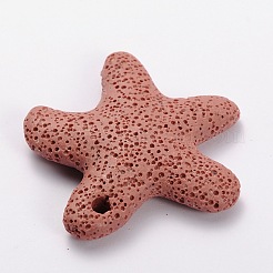 Подвески из синтетического лавового камня с большими морскими звездами/морскими звездами&nbsp;G-O025-05G