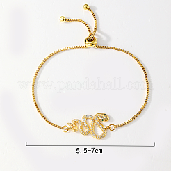 Braccialetti con cursore in ottone con micro pavé di zirconi cubici&nbsp;CY1858-1