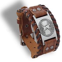 1шт плетеные браслеты из искусственной кожи BJEW-CL0001-08