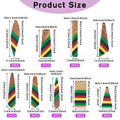 18 шт. 9 подвески из эпоксидной смолы и орехового дерева RESI-TA0003-88A