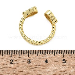 Anillos abiertos de latón con micro pavé de circonita cúbica&nbsp;RJEW-C163-03B-G
