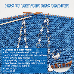 2 шт. 2 стиля сплав эмалированный кролик и морковка кулон вязальные цепочки счетчик рядов HJEW-NB0001-86