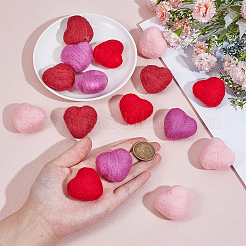 16 Stück 4 Farben Herz handgemachte Wollfilz Ornament Zubehör&nbsp;DIY-CY00003-06