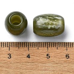 レジンヨーロピアンビーズ  大きな穴バレルビーズ  オリーブ  16x12x12mm  穴：5mm&nbsp;RESI-U008-04C