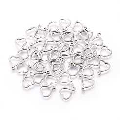 Подвески в форме открытого сердца из нержавеющей стали марки 304&nbsp;STAS-F187-05P