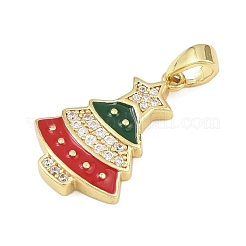 Рождественские латунные подвески с микропаве из фианита KK-H518-04D-G