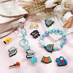 16 шт. 8 стильных музыкальных инструментов пищевые силиконовые фокусные бусины SIL-SC0001-76