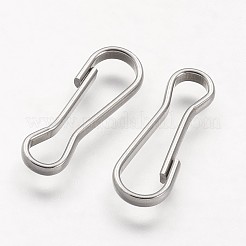 変色しにくい304ステンレススチール製キーチェーン留め具  ステンレス鋼色  20.5x7x2mm  穴：18.5x2~5mm&nbsp;STAS-F041-45