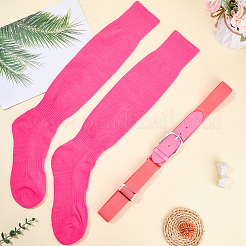 1 пара однотонных футбольных носков из поликоттона&nbsp;AJEW-CL0001-33A