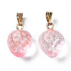 Двухцветные прозрачные стеклянные подвески&nbsp;GLAA-N035-014-G02