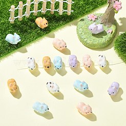 15 個 5 色の手作り磁器ビーズ  犬  光沢釉の磁器  ミックスカラー  15.5x11.5x19.5mm  穴：2.5mm  3個/カラー&nbsp;PORC-CJ0001-57