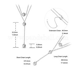 Многоярусные ожерелья из стерлингового серебра 925 пробы с родиевым покрытием JN844A