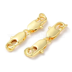 ラックメッキ真鍮カニカン  丸カン付き  長持ちメッキ  鉛フリー＆カドミウムフリー  ゴールドカラー  25mm  クラスプ：12x6x2mm  穴：2.8mm&nbsp;KK-F090-25G