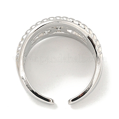 Стойки с покрытием из латуни микро-паве цепи с цирконием открытые кольца-манжеты для женщин&nbsp;RJEW-I104-08P