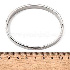 304ステンレススチール製、タータン柄のヒンジ付きカフバングル（女性用）  変色なし  ステンレス鋼色  内径：2.05x2.56インチ（5.2x6.5cm）&nbsp;SA-CBAC920-10P