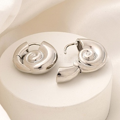 Orecchini a cerchio in ottone a forma di conchiglia a spirale con placcatura a cremagliera&nbsp;EJEW-H143-22P