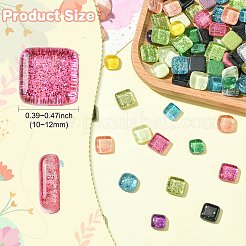 180 шт. 12-х цветные блестящие стеклянные кабошоны&nbsp;DIY-CJ0003-09