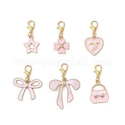 Подвесные украшения из розовой эмали HJEW-JM04178