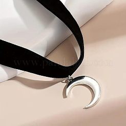 Готическая луна ccb пластиковый кулон черный бархат чокер ожерелья для женщин FS-WG30AE2-01