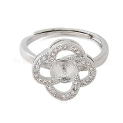 Цветочная латунь микропаве кубический цирконий регулируемые настройки кольца KK-K297-13P