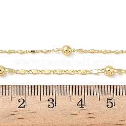 Женские ожерелья из латунной цепочки с круглыми овальными шариками толщиной 3.5 мм&nbsp;NJEW-K271-18G