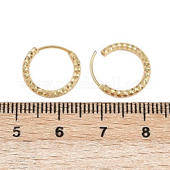 Aretes de aro texturizados de latón&nbsp;LS-EJEW-F378-03B-G