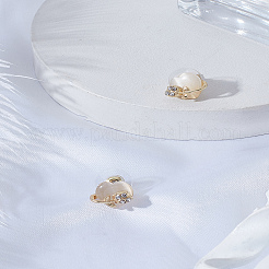 1 пара серег-гвоздиков в форме сердца с тюльпаном из сплава с микропаве из прозрачных кубических цирконий&nbsp;EJEW-LP0003-46