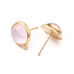 Серьги-гвоздики из латуни и стекла KK-F916-04G