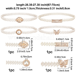 4 ceinture extensible tressée en perles de plastique de style 4 avec losange en fer&nbsp;AJEW-CP0001-74