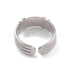 変色しない304ステンレススチール製カフリング  女性用のletter.xエレメントワイドバンドリング  ステンレス鋼色  7mm  内径：16.8mm&nbsp;RJEW-G285-81P