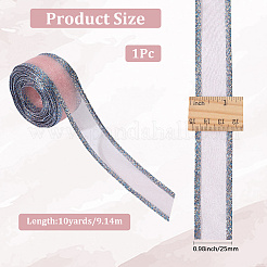 Блестящая лента из полиэстера и металлической сетки для изготовления бантов OCOR-WH20007-19D