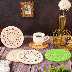 8 шт. 4-х стилистический коврик из ротанга и хлопка AJEW-MB0001-02