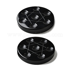 Чакра натуральный обсидиан основа семь звезд группа дисплей украшения&nbsp;DJEW-K031-01A-04