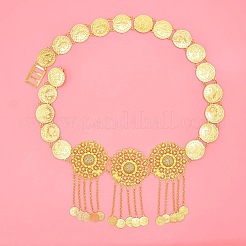 Сплав кристалл горный хрусталь монета звено полые цветы кисточка пояс тела цепи для женщин FS-WGEDFED-01