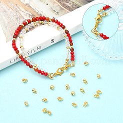 20 個の真鍮ボールチープ  カロット終了  18KGP本金メッキ  6x4mm  穴：1.5mm&nbsp;KK-FS0002-18G