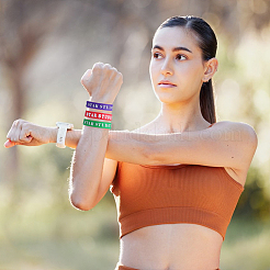 40шт 10 цвета слово звезда студент силиконовый шнур браслеты набор наручные BJEW-GF0001-13