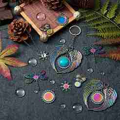 Набор для изготовления кулона радужного цвета своими руками&nbsp;DIY-SZ0007-58