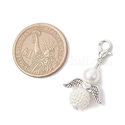 6 шт. 6 стиля акриловый искусственный жемчуг и стеклянный жемчуг подвеска ангел украшения HJEW-JM03480