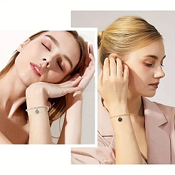 10шт 2 цвета браслеты-цепочки из нержавеющей стали 304&nbsp;BJEW-YW00013-01