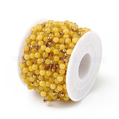 Cadena de cuentas redondas de jade natural teñido&nbsp;CHS-C006-01I