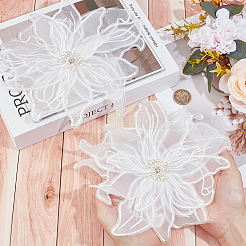Polyester mit Kunststoff-Imitationsperlen-Stickerei DIY-Zubehör&nbsp;DIY-WH20010-34A