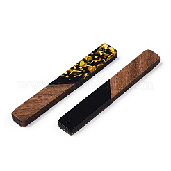 Большие подвески из непрозрачной смолы и орехового дерева RESI-N039-36