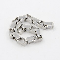 変色しにくい304ステンレススチール製ベネチアンチェーン  ベネチアンチェーン  溶接されていない  長方形  ステンレス鋼色  4.5x4.5mm&nbsp;CHS-K001-01-4.5mm