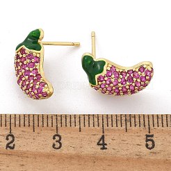Boucles d'oreilles à tige en laiton et micro pavé de zircons cubiques&nbsp;EJEW-M077-06G