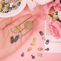 50 шт. 5-х цветные застежки-кнопки из сплава с цветочным узором FIND-GL0002-03