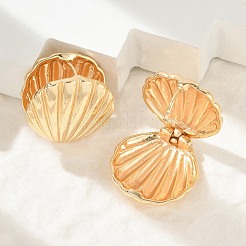 Латунь обруч серьги для женщин EJEW-U041-07G