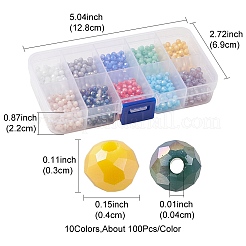 1000шт 10 цвета гальванические стеклянные бусины&nbsp;EGLA-YW0003-05